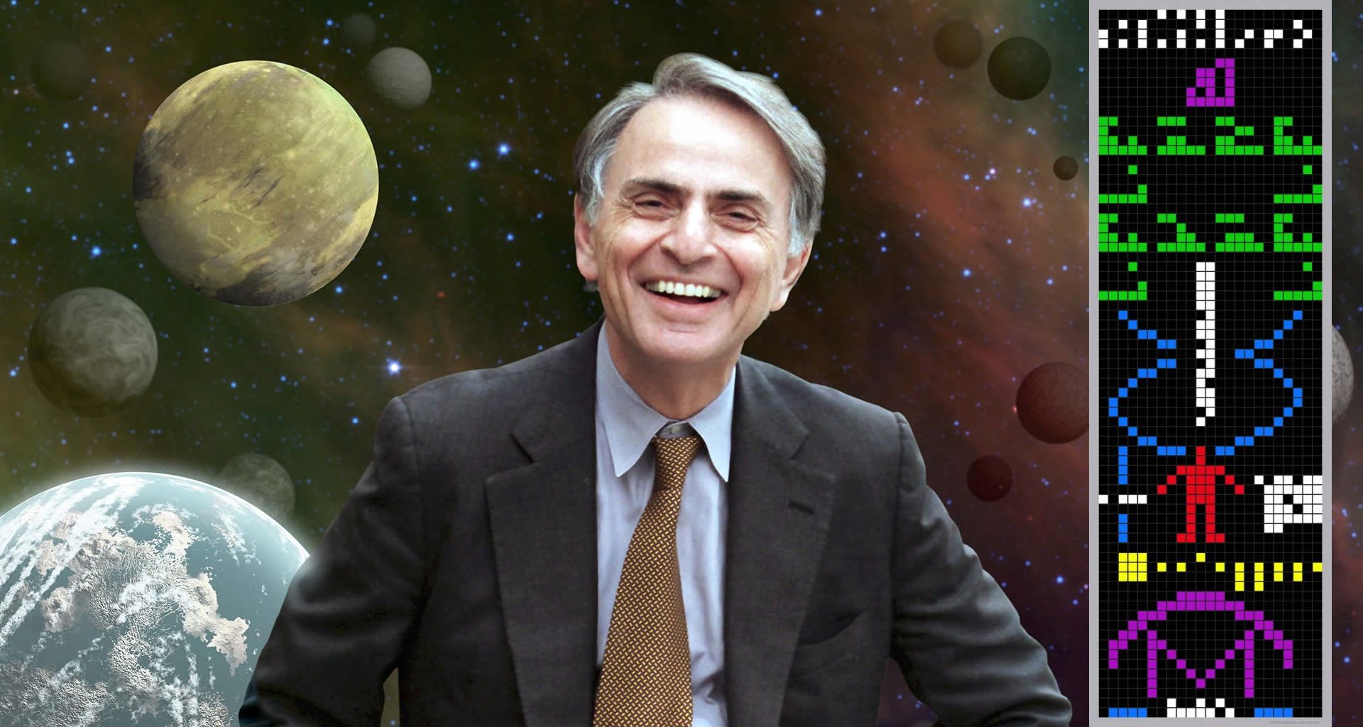 ¿Qué contiene el mensaje que Carl Sagan envió a los "alienígenas"?