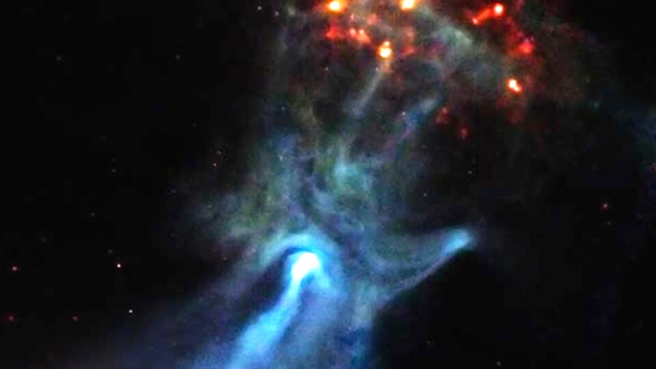 Una mano "fantasmal" de 150 años luz se extiende a través del espacio