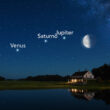 Mira la Luna junto a tres planetas en la puesta de Sol desde HOY