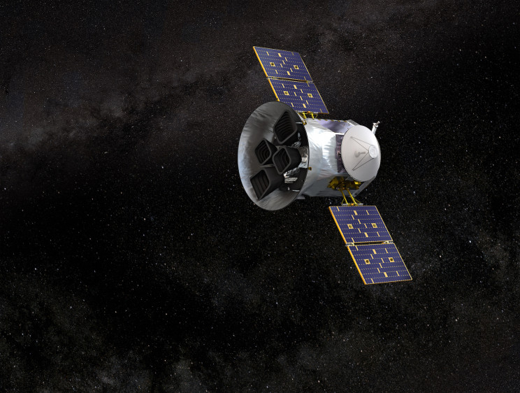 Representación artística del satélite TESS de NASA