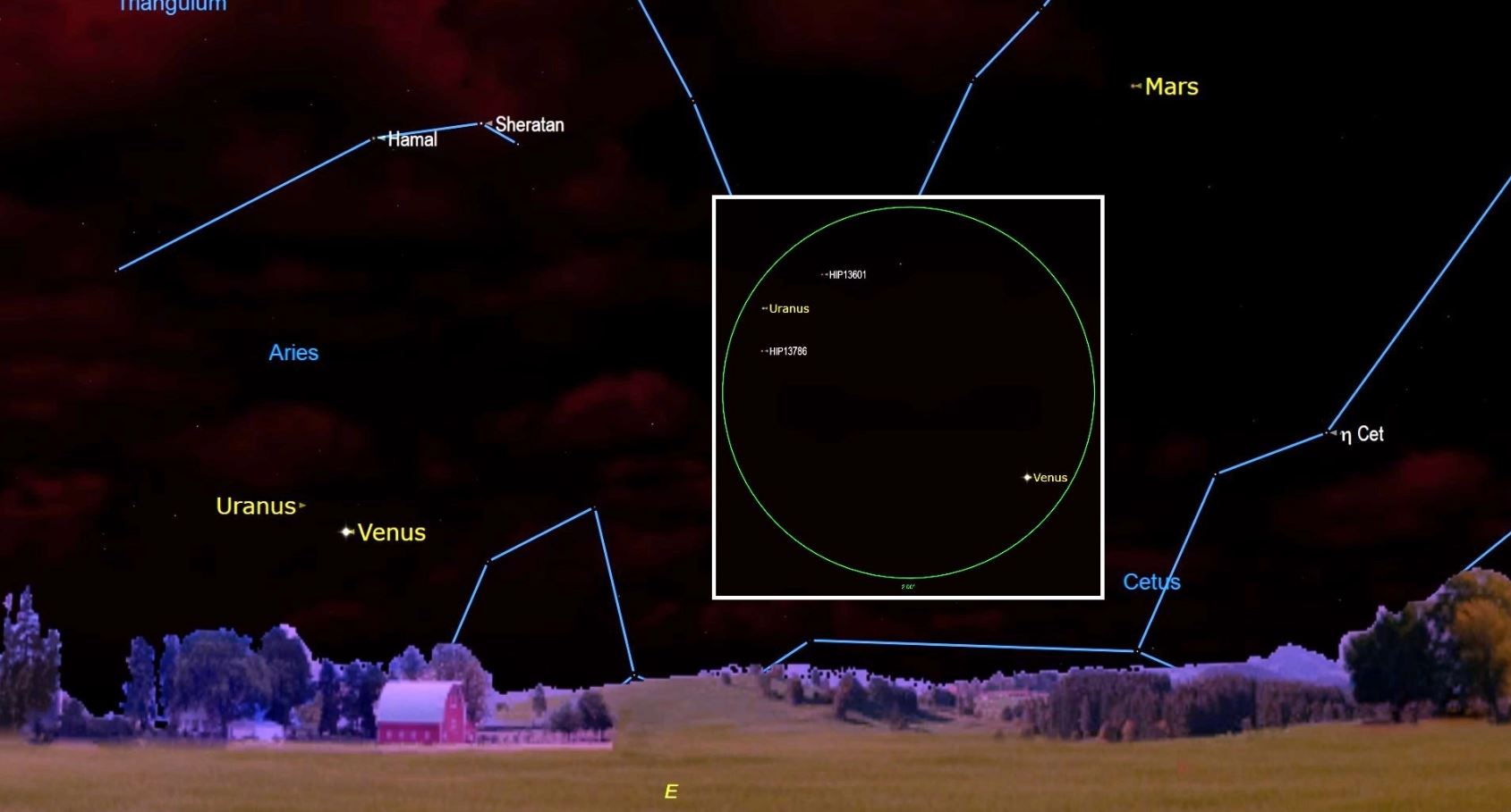 Mira a Urano cerca de Venus en el cielo antes del amanecer de este domingo