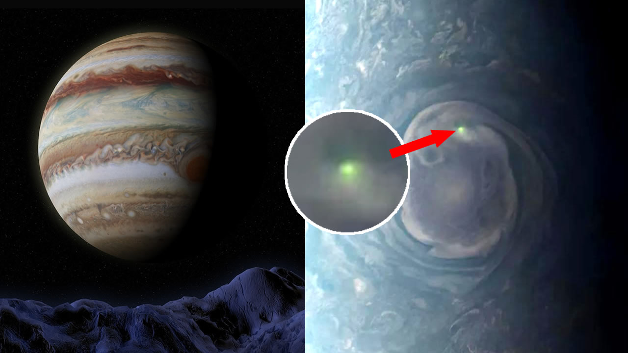 Extraña luz de color verde es detectada en la superficie de Júpiter