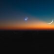 Marte, Venus y Mercurio cerca de la luna creciente esta noche en el cielo